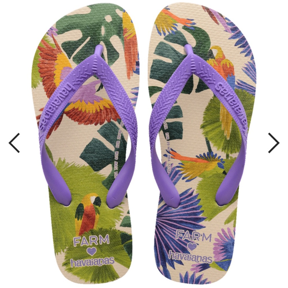 Havaianas Women's Tropical Print Flip Flops - Purple